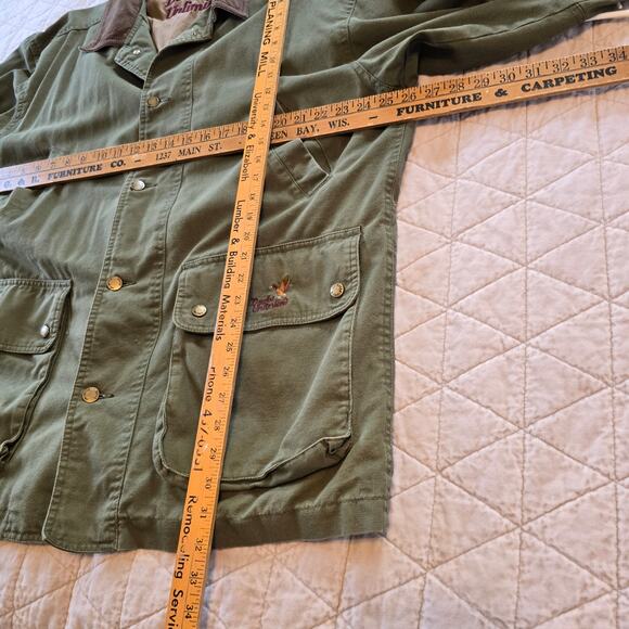 Ducks Unlimited Field Chore Coat Men's M Green Canvas Leather Trim Huntingcore - Picture 13 of 13